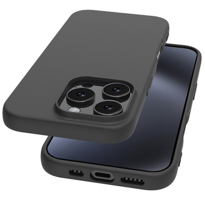 Black Slim Protective TPU Case For iPhone 15 Pro