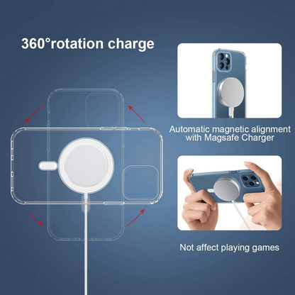 For iPhone 14 Pro Max Clear Shockproof Magnet  Magsafe Cover