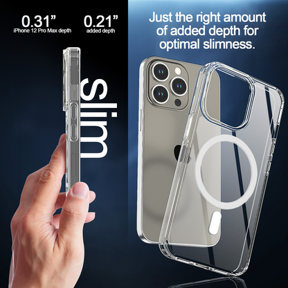 For iPhone 14 Pro Max Clear Shockproof Magnet  Magsafe Cover