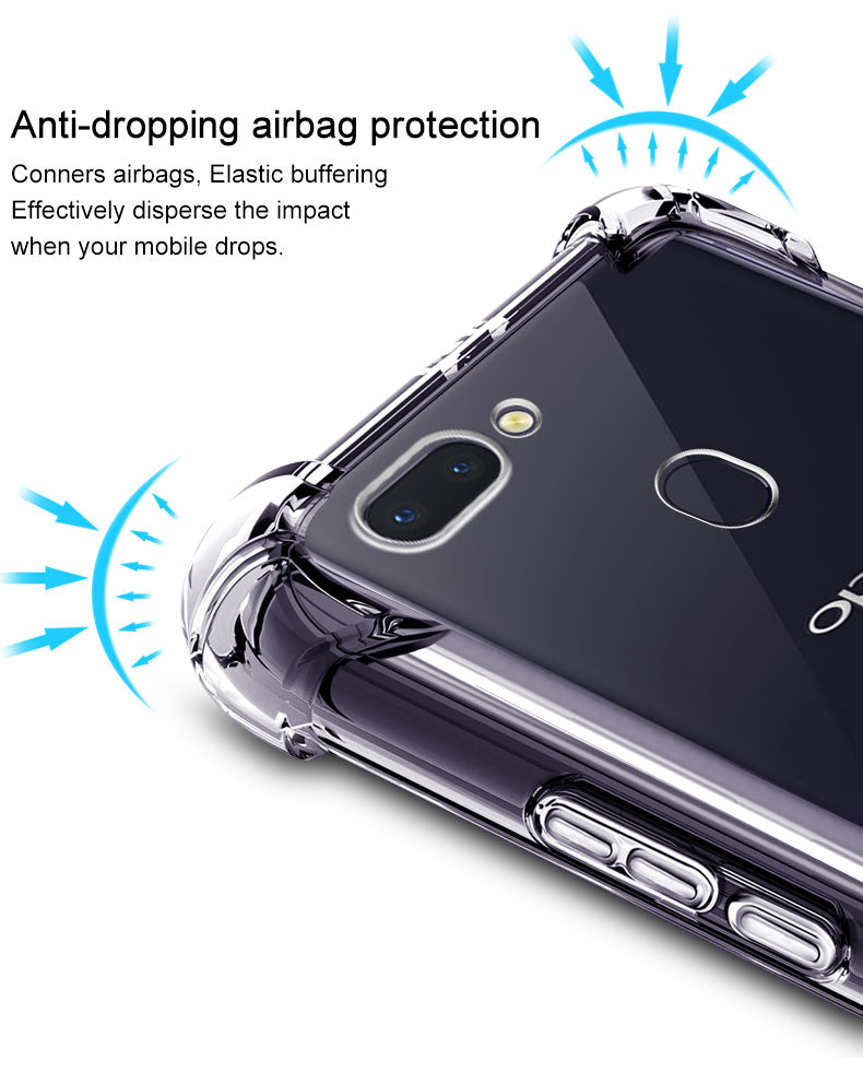 For OPPO Reno13  Shock proof Clear Case + 1 x Screen Protector