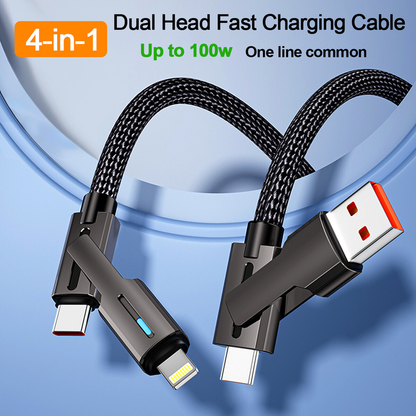 4 in 1 Multi USB Charging Type C to iPhone Fast Charging Cable for Samsung iPhone
