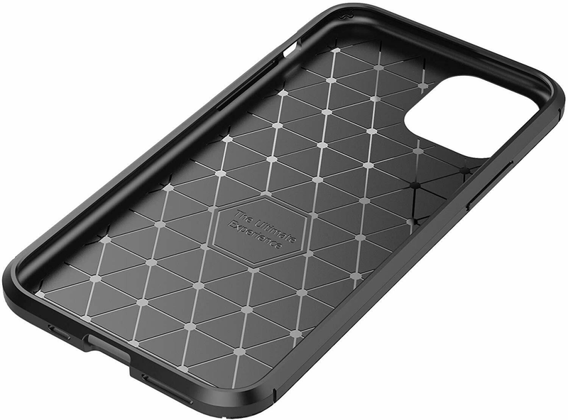 For Apple iPhone 13 Pro Fiber Rugged Case TPU Cover-Black