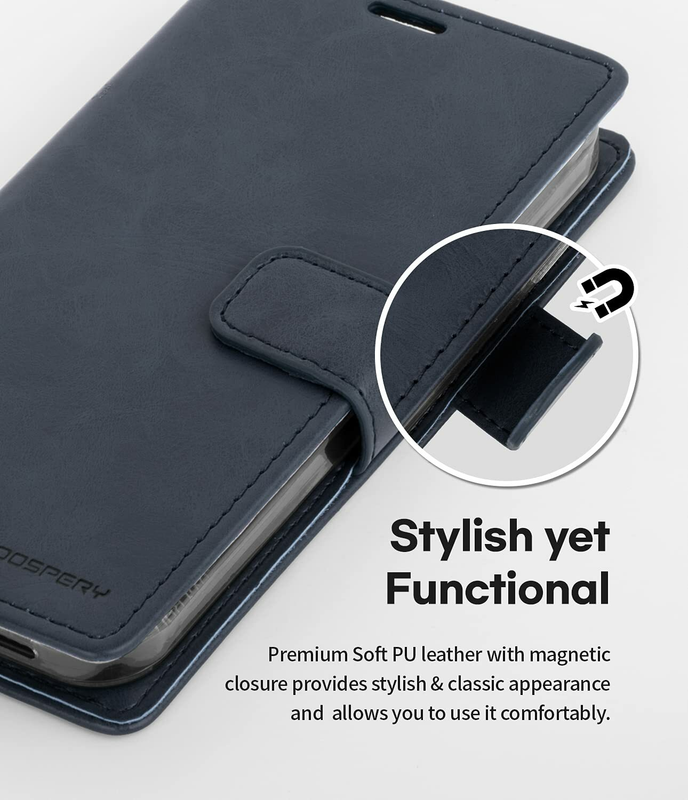 For iPhone 12 mini  Flip Wallet Navy Blue Case