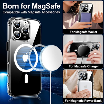 For iPhone 13 Pro Clear MagSafe Shockproof Transparent Protective Case