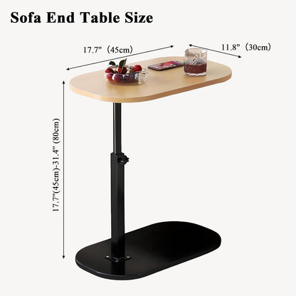 Small  Height Adjustable C Shaped End Table for Sofa and Bed