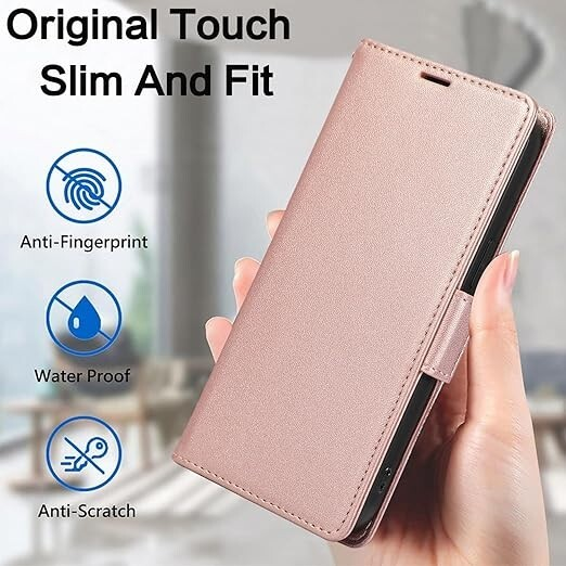For Samsung Galaxy A16 Leather flip Rose Gold Magnet wallet cover