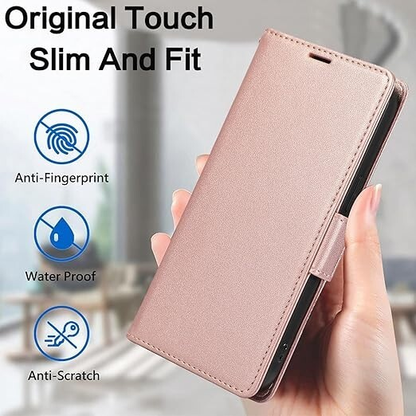 For Samsung Galaxy A16 Leather flip Rose Gold Magnet wallet cover