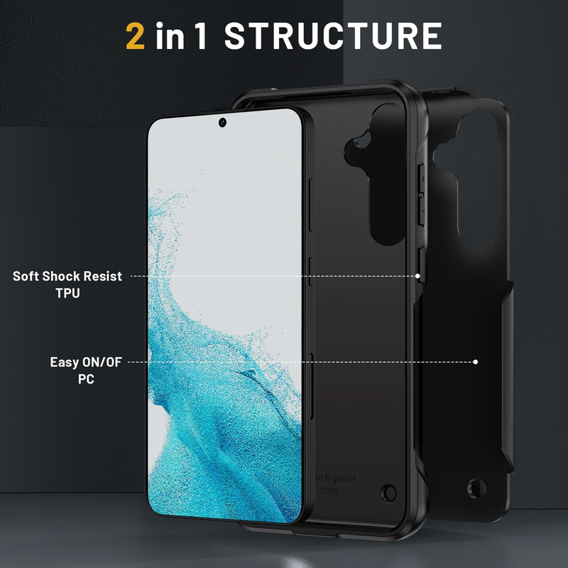 For Samsung Galaxy S24 Grip shockproof tradie phone case,Black