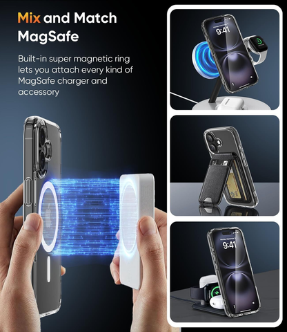 For iPhone 16 Magsafe Case Clear  Protective Cover