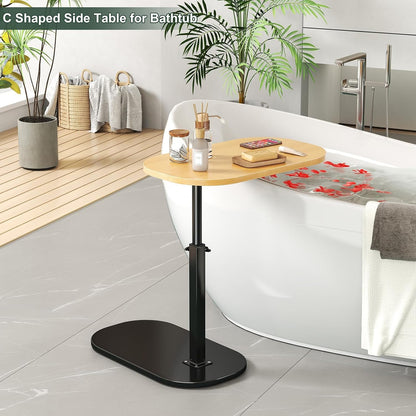 Small  Height Adjustable C Shaped End Table for Sofa and Bed