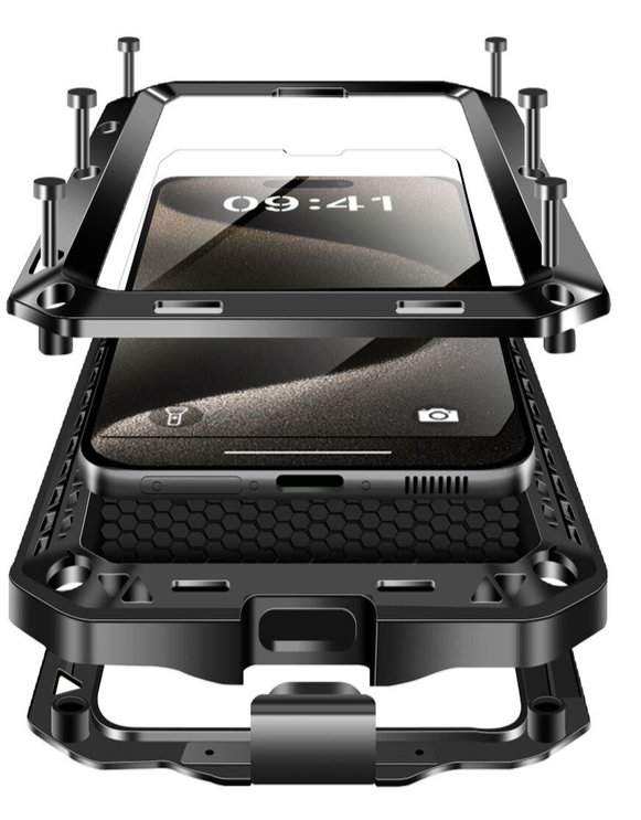 For iPhone 13 Pro Max Metal Case Shockproof Heavy Duty Cover