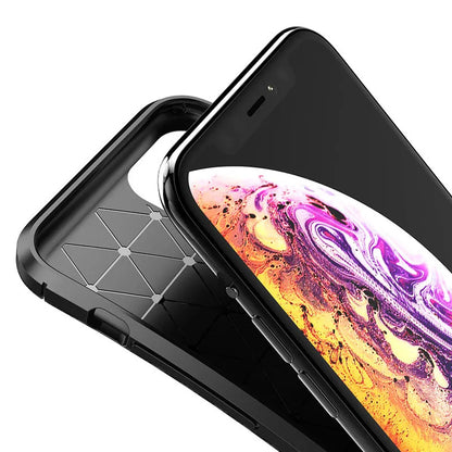 For Apple iPhone 13 Pro Fiber Rugged Case TPU Cover-Black