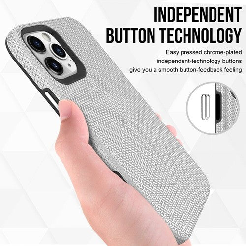 For iPhone 15 Pro Shockproof Case Rugged Silver Case