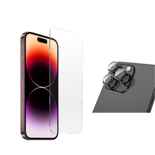 For iPhone 14 Pro Tempered Glass Screen Protector + Camera Lens Protector
