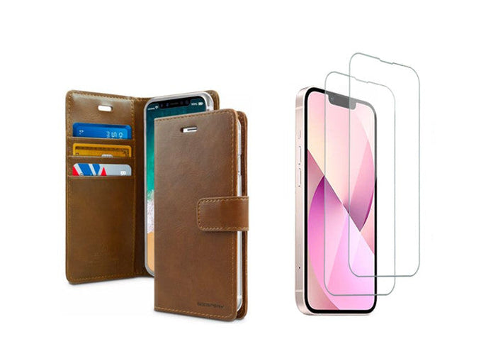 For iPhone 11 Pro Wallet Case[3 Card Slots] + 2 x Screen Protectors
