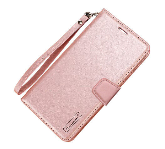 For Samsung Galaxy S24 FE Wallet Case with lanyard Rosegold Flip Cover