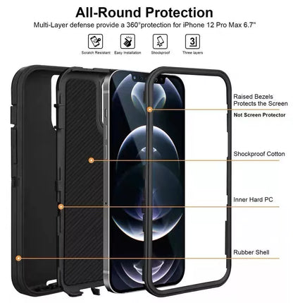 For iPhone 17 Pro Max Heavy duty Builder Case  Black