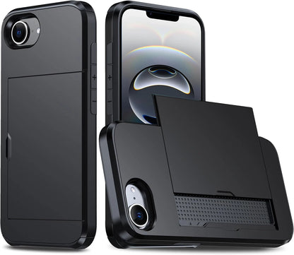 For iPhone 17e Case with Card Holder Shockproof Slim Protective Phone Cover