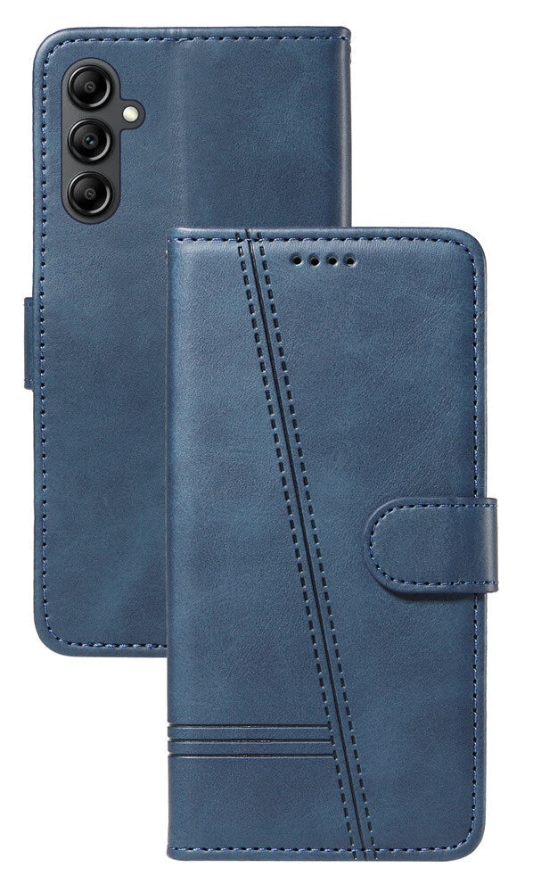For Samsung Galaxy A34 Wallet Case with Card holder Blue Colour Flip Cover