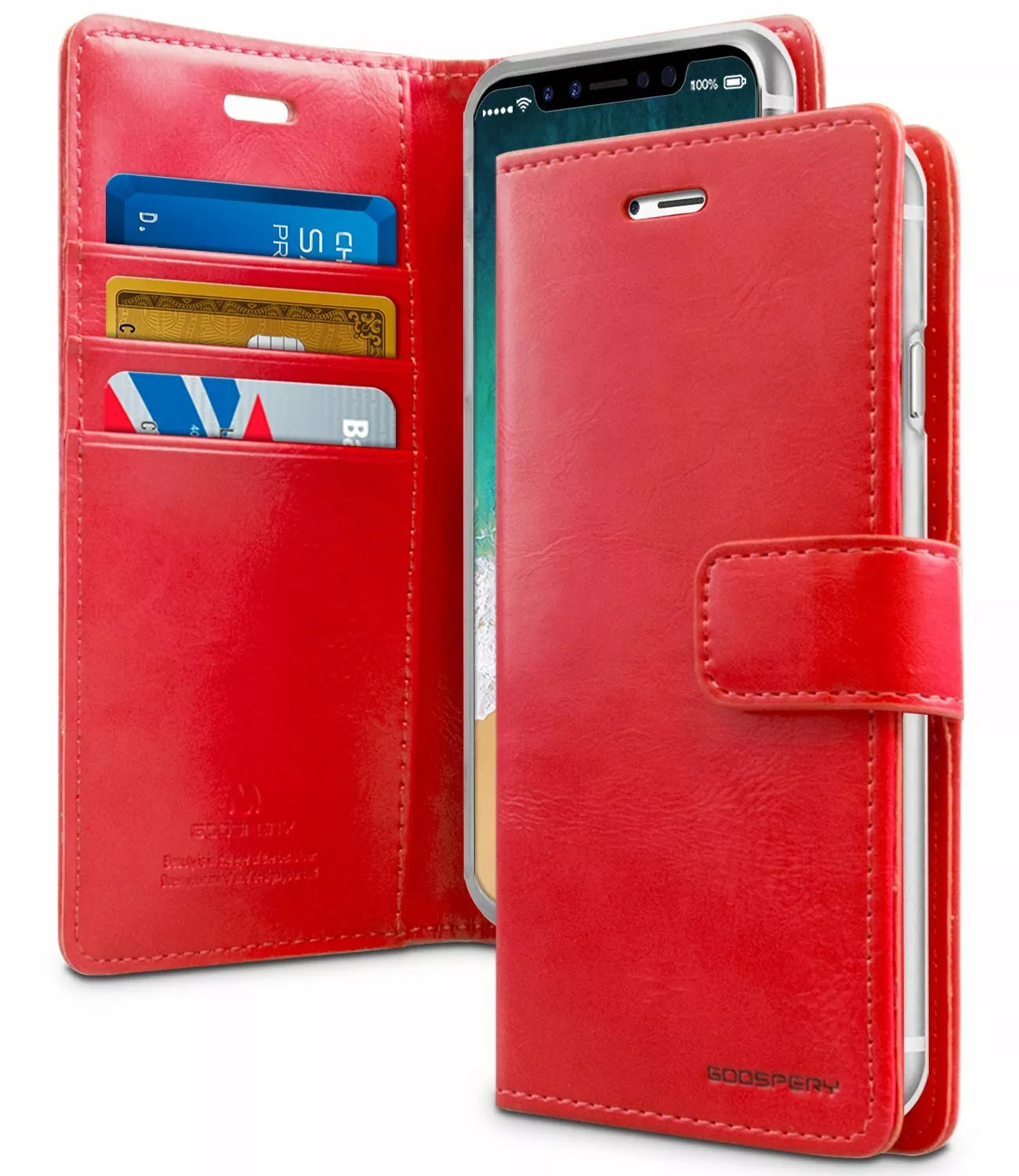 For iPhone 17 Pro Red Wallet Case