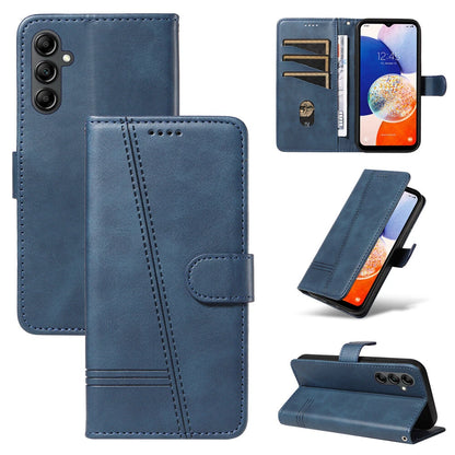 For Samsung Galaxy A34 Wallet Case with Card holder Blue Colour Flip Cover
