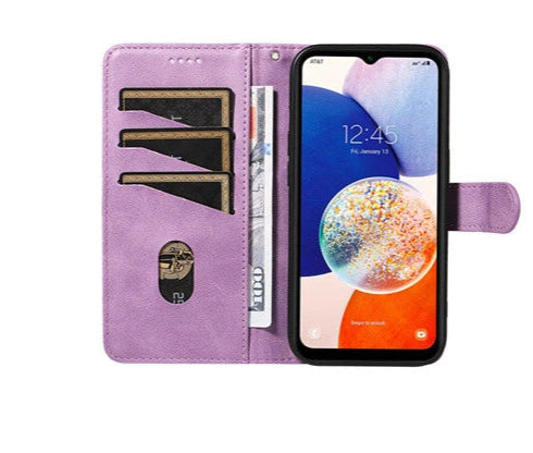 For Samsung Galaxy A06 Wallet Case with Card holder Purple Colour Flip Cover