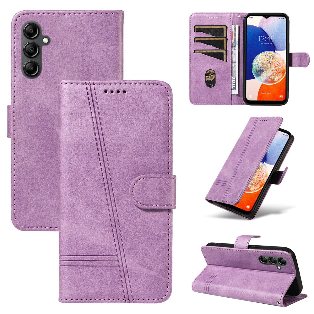 For Samsung Galaxy A06 Wallet Case with Card holder Purple Colour Flip Cover