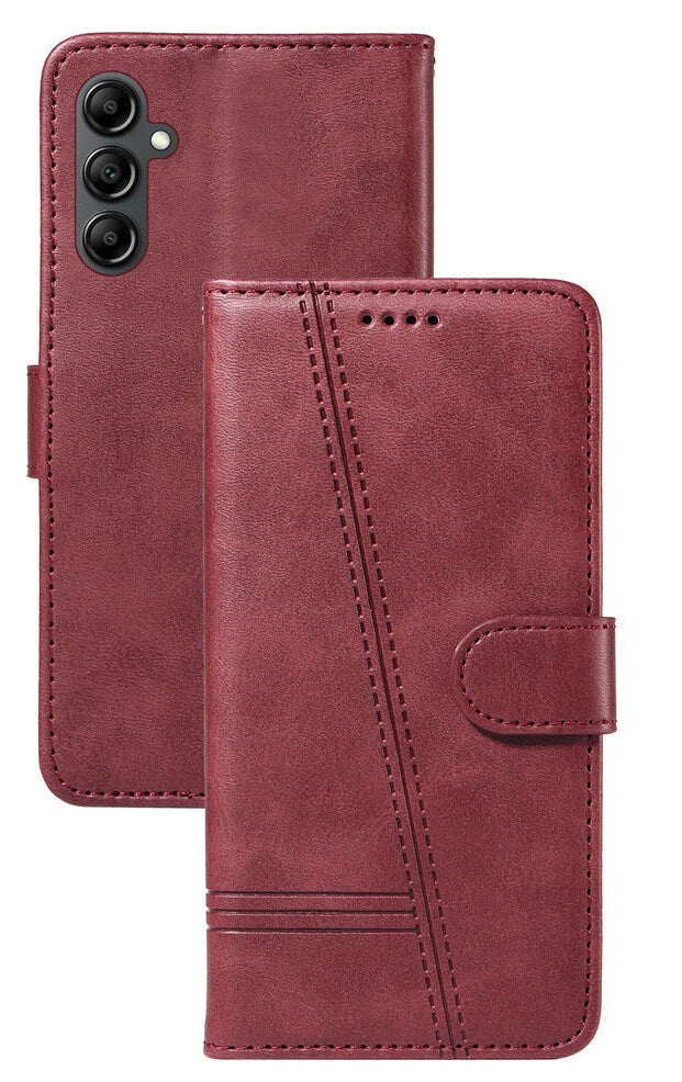 For Samsung Galaxy A35 Wallet Case with Card holder Wine Colour Flip Cover