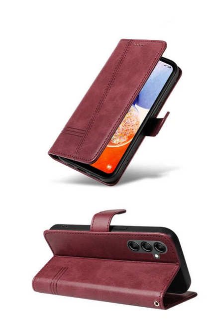 For Samsung Galaxy A35 Wallet Case with Card holder Wine Colour Flip Cover