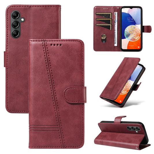 For Samsung Galaxy A34 5G Wallet Case with Card holder Wine Colour Flip Cover