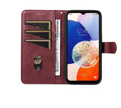 For Samsung Galaxy A35 Wallet Case with Card holder Wine Colour Flip Cover