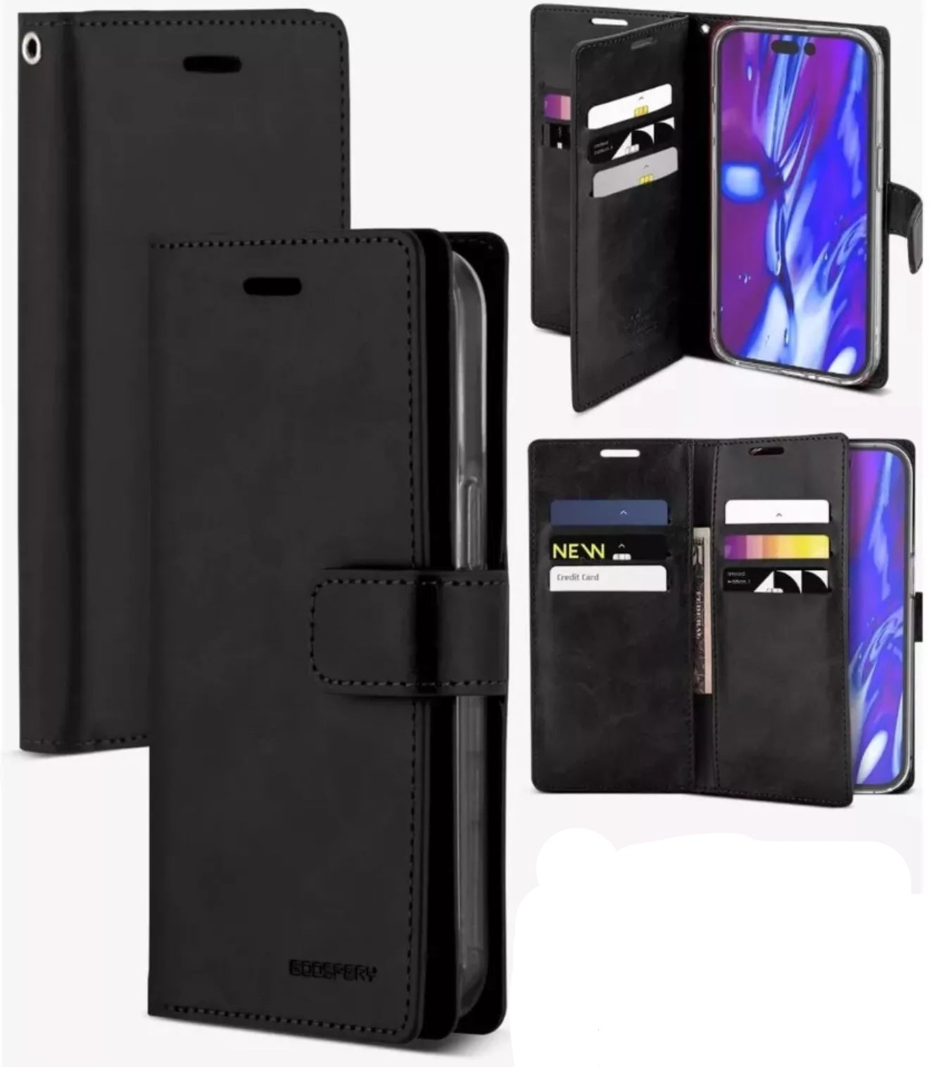 For iPhone 13 Pro Max Double Wallet Leather Flip Case