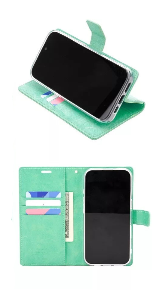 For Samsung Galaxy S24 FE Wallet Case with Card holder Mint  Flip Cover