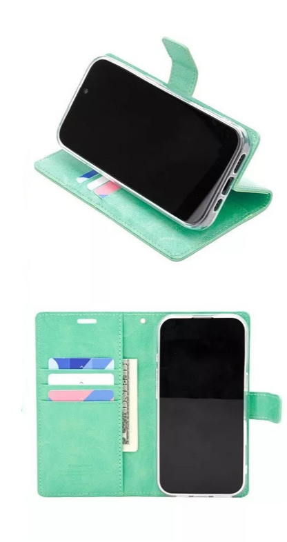 For Samsung Galaxy S24 FE Wallet Case with Card holder Mint  Flip Cover