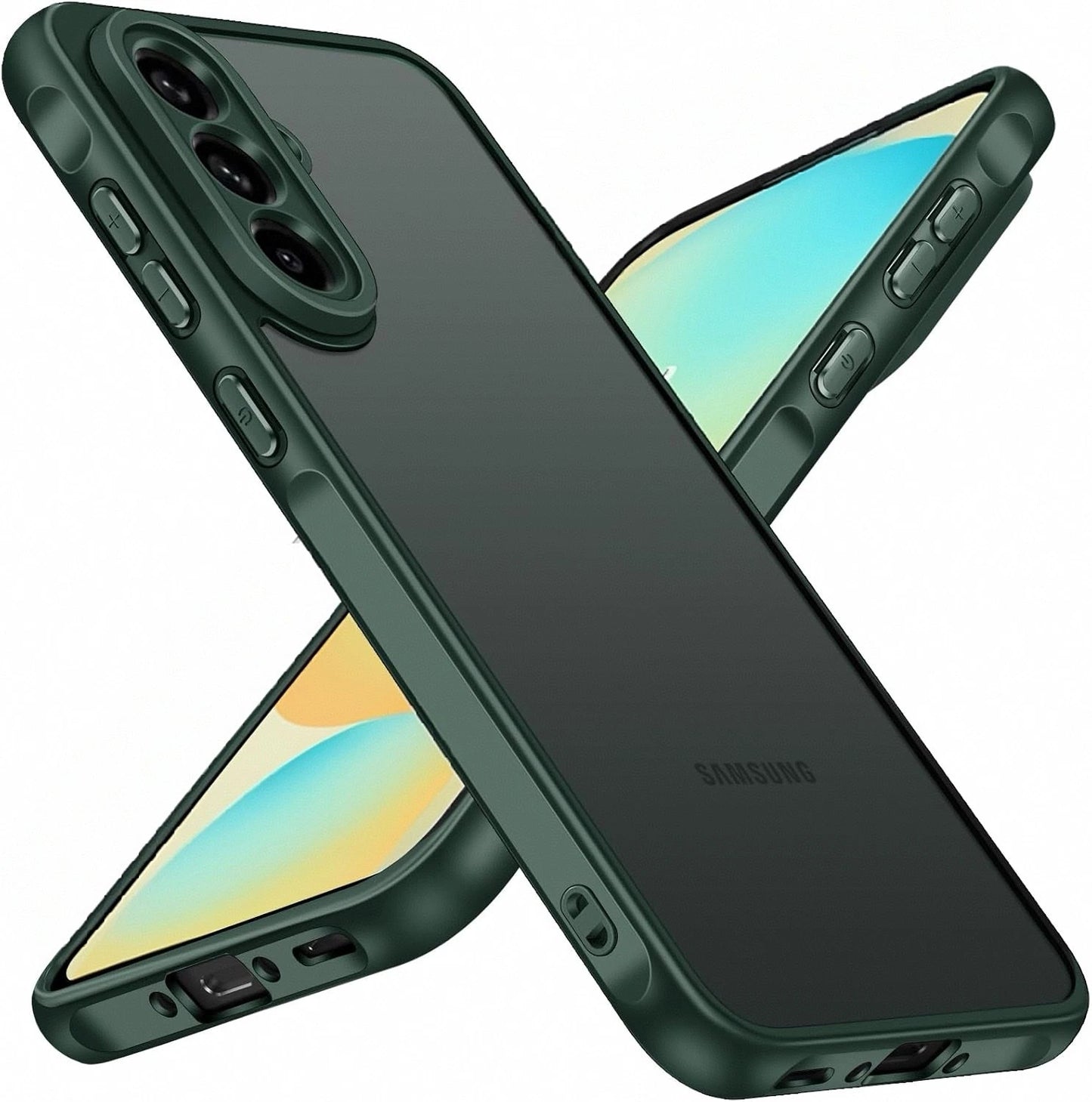 Matte Green Phone Case for Samsung A56 Shockproof Cover