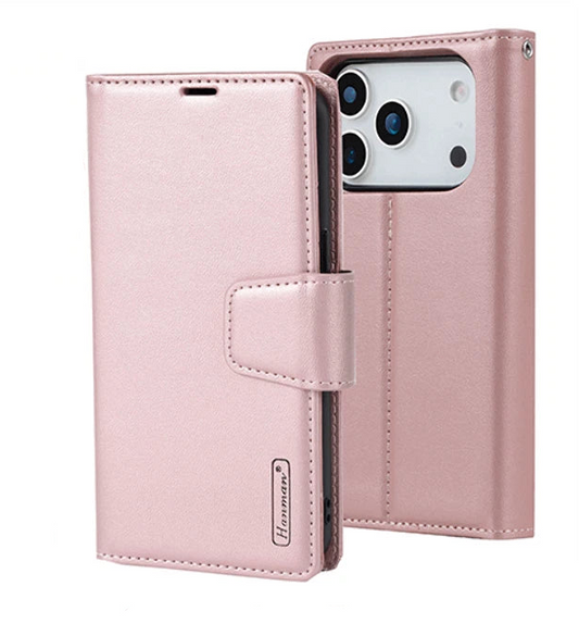 For iPhone 17 Pro Max Magnetic Detachable  Wallet Case Rose Gold