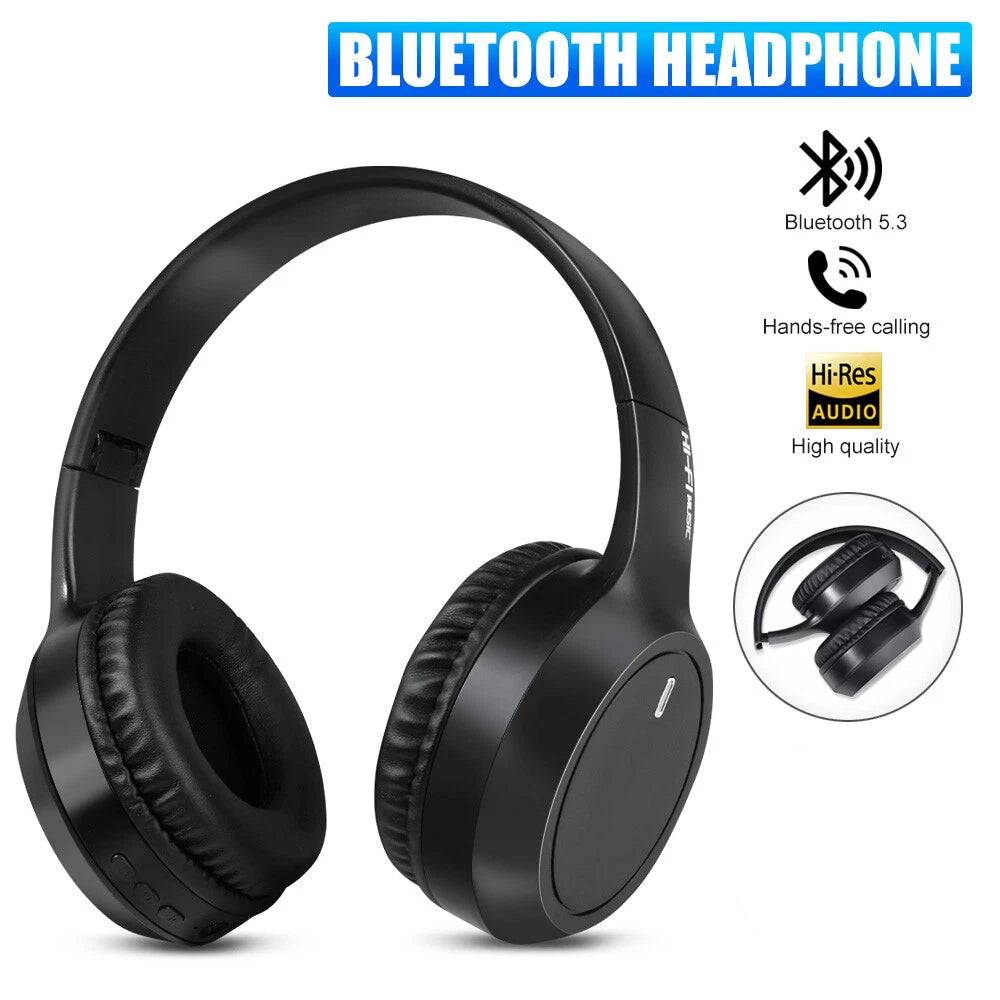 Universal Portable Wireless Bluetooth Headphones - Black
