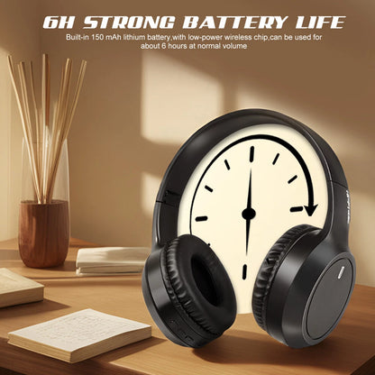 Universal Portable Wireless Bluetooth Headphones - Black