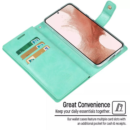 For Samsung Galaxy S25 Ultra Double Layers Wallet Leather Flip Green Case