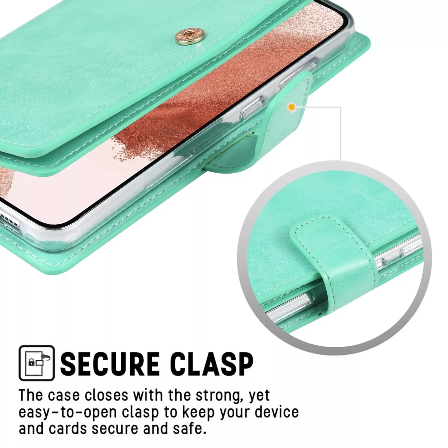 For Samsung Galaxy S25 Ultra Double Layers Wallet Leather Flip Green Case