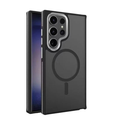 For Samsung Galaxy S25 Plus Matte Magsafe Strong Magnetic Shockproof Phone Case-Black