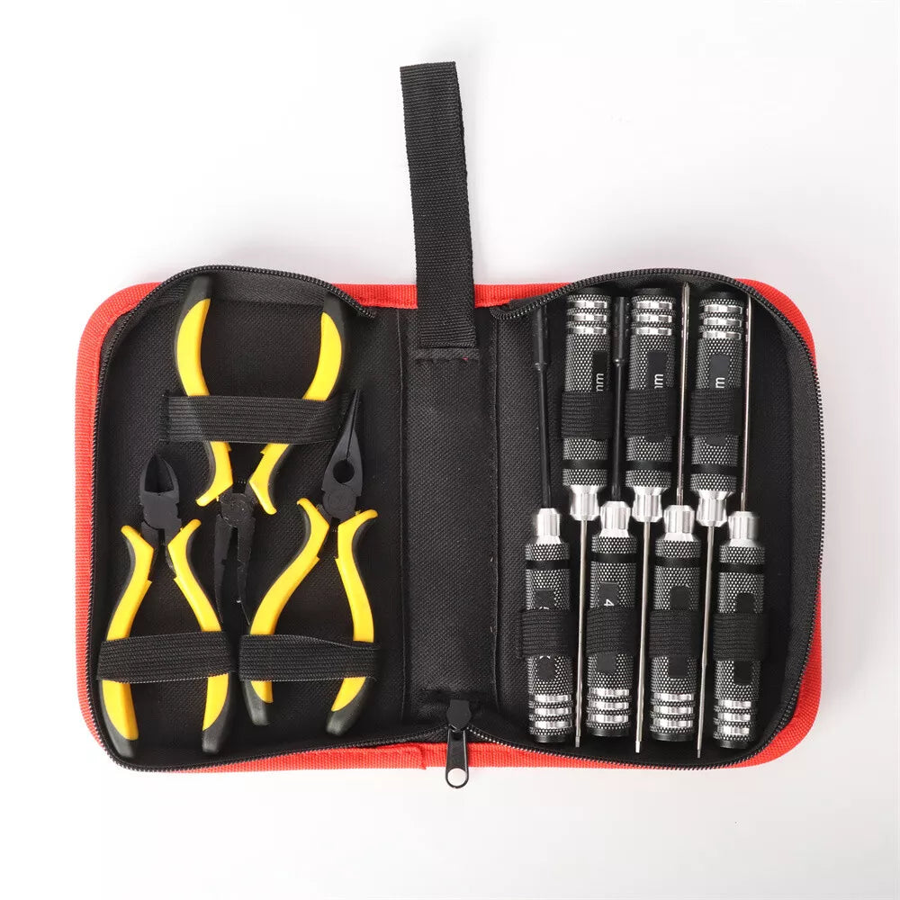 10 in 1 RC Car Tool Kit Screwdriver Set Pliers Hex Sleeve Socket Repair Tools