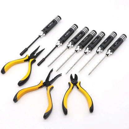 10 in 1 RC Car Tool Kit Screwdriver Set Pliers Hex Sleeve Socket Repair Tools