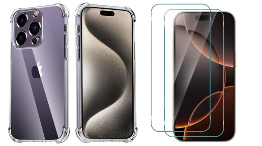 For iPhone 16 Pro Clear Case + 2 x Screen Protectors