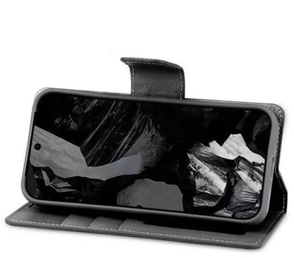For Google Pixel 6a Wallet Case Black Colour Flip Cover
