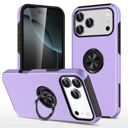 For iPhone 17 Pro Case with Metal Ring Stand-Purple