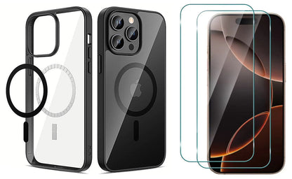 Slim Shockproof Case For iPhone 12 Pro + 2 x Glass Screen Protectors