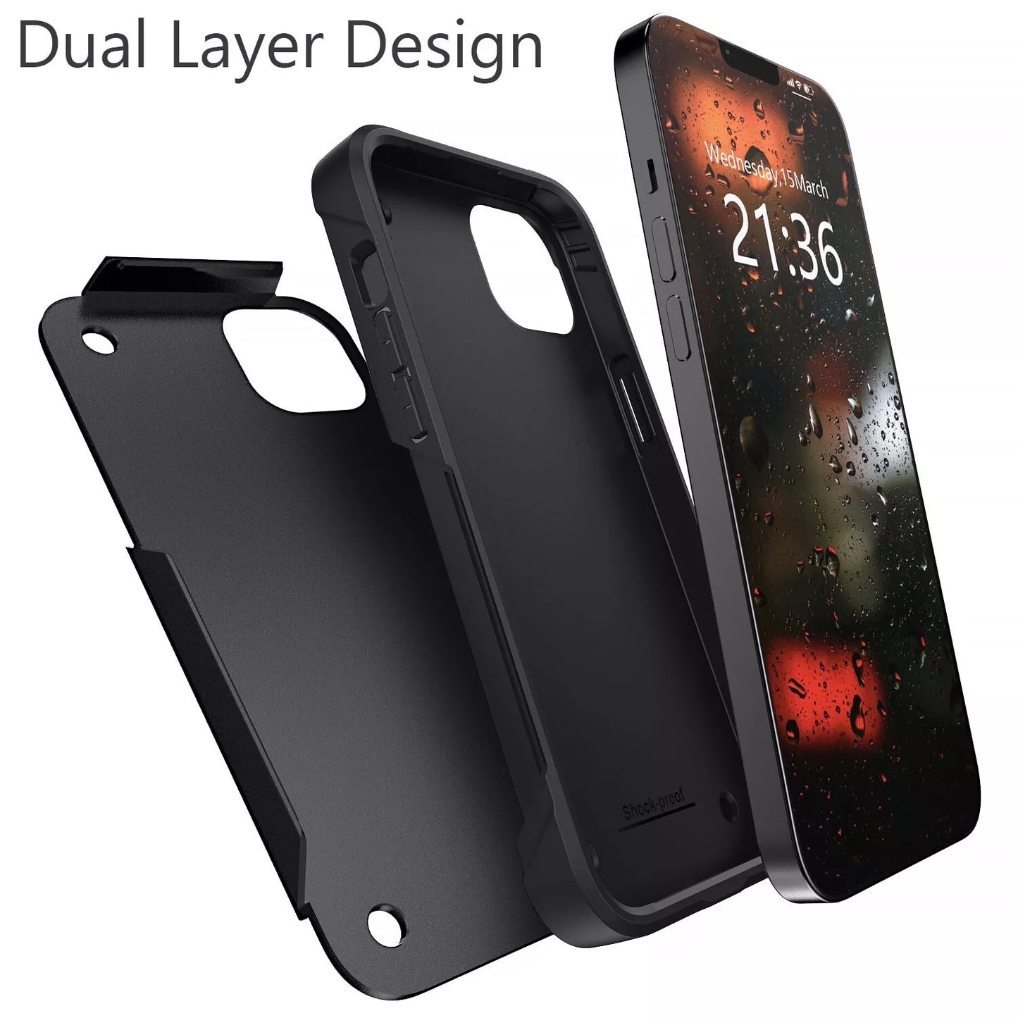 For iPhone 15 Shockproof Case Rugged Cover
