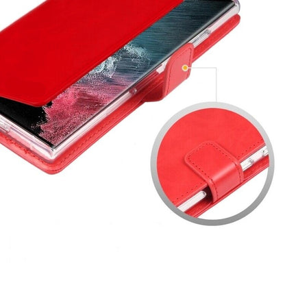 For Samsung Galaxy S23 Plus Wallet Case with Card holder RED  Cover