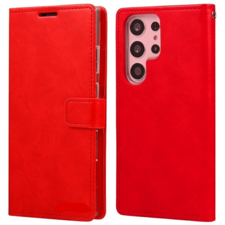 For Samsung Galaxy S24 Plus Wallet Case with Card holder RED Cover